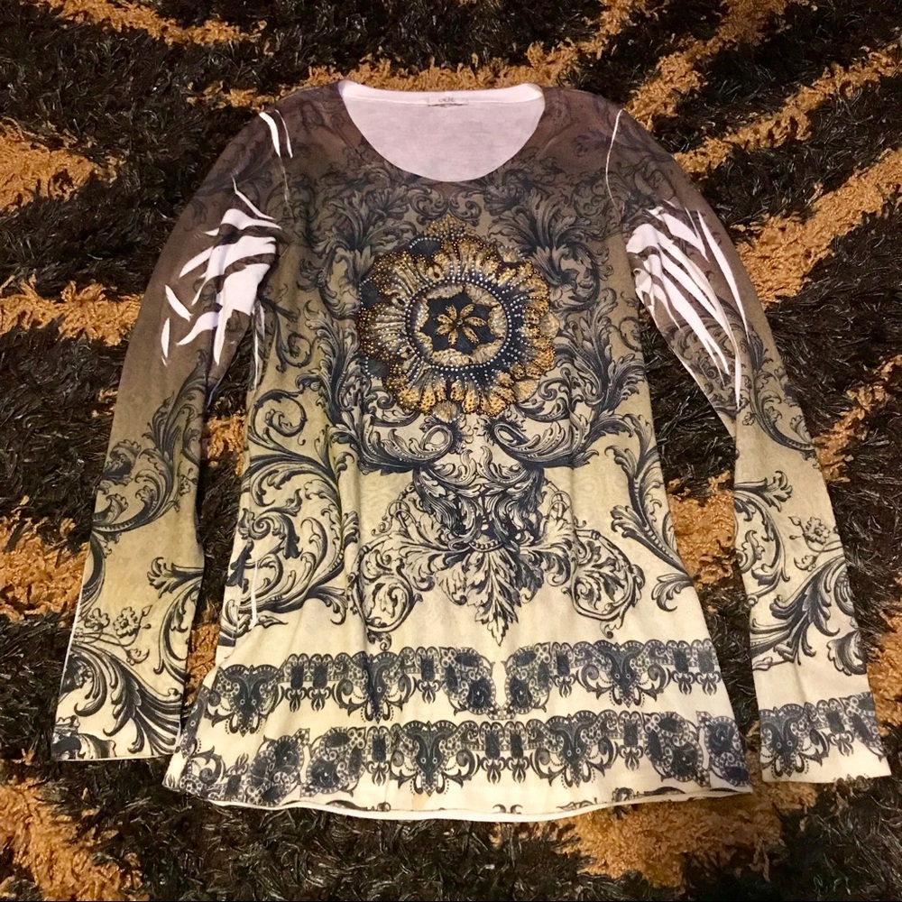 Cache Women's Long Sleeve Top - Black and Cream